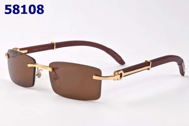 Design Rimless Gradient Pink Sunglasses with Gold Accents and White Temples - 3