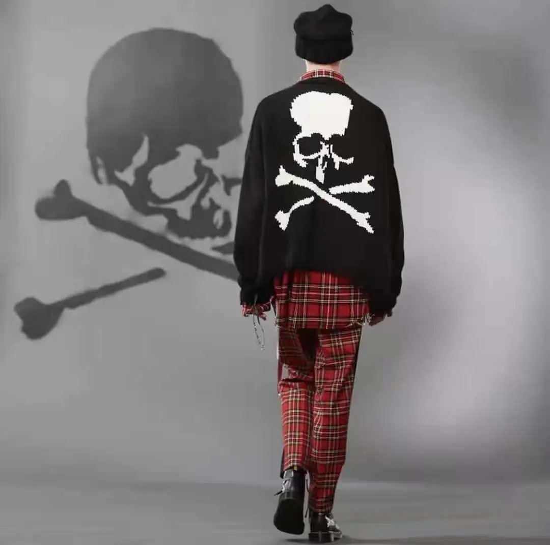 Design Skull Knit Sweater Black - 8