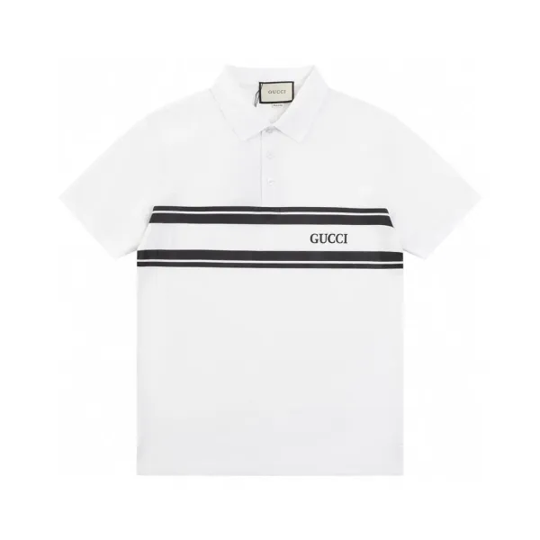 Gucci Striped Logo Polo White - 1