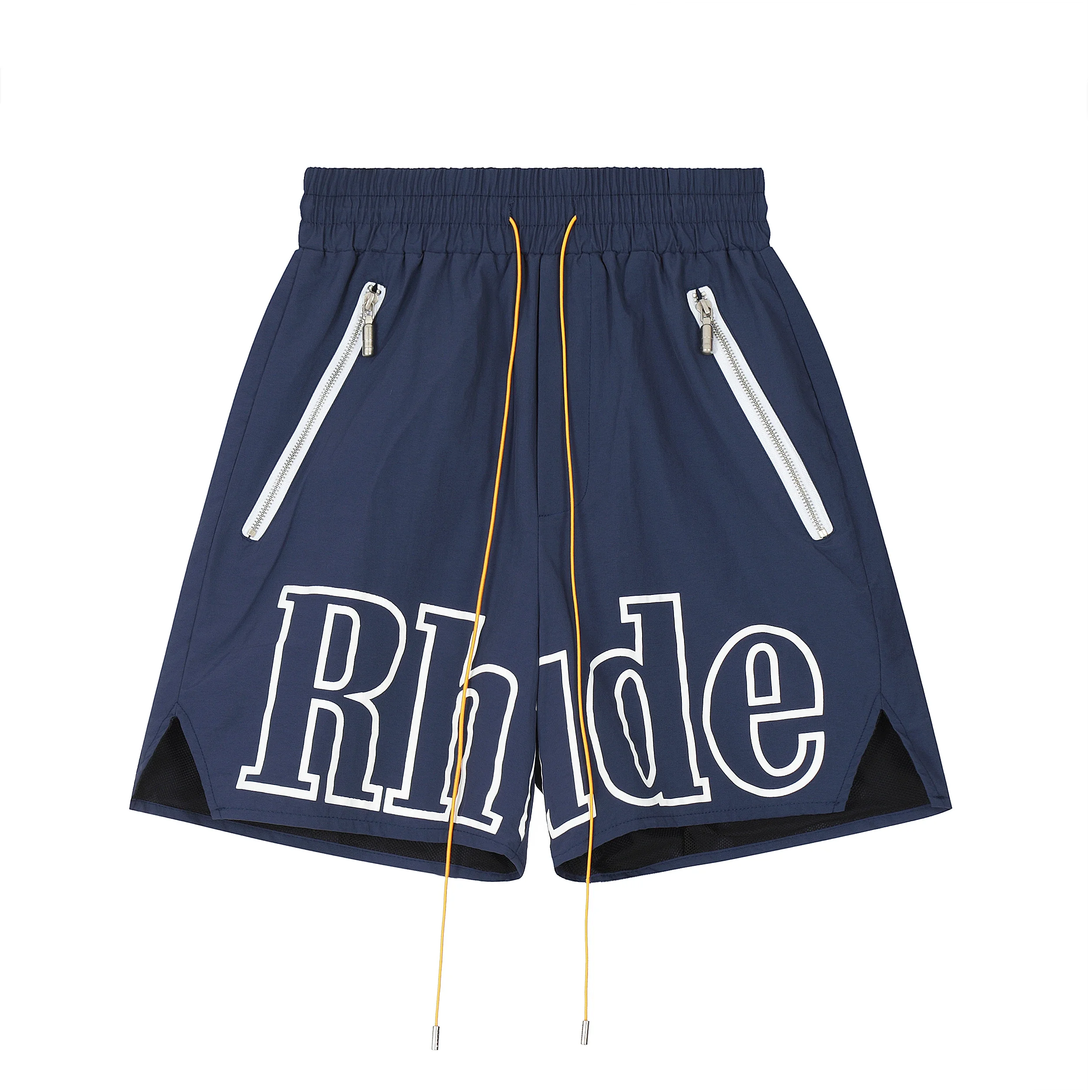 Rhude Navy Blue Oversized-Letter Quick-Drying Shorts