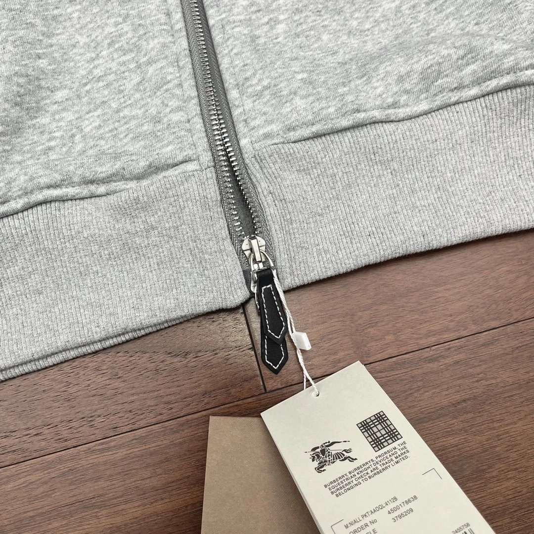 Burberry Hoodies & Sweatshirts Zip-Up Hooded Sweatshirt with Equestrian Knight Logo image 12