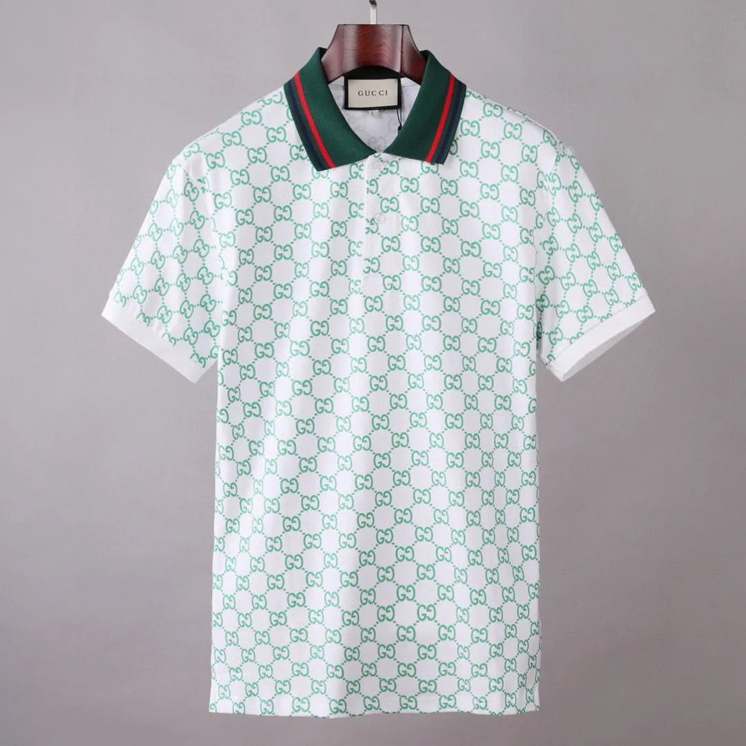 Gucci GG Supreme Print Polo White Green - 1