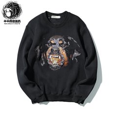 Autumn style European and American street fashion brand with velvet print dog head hoodie for women, loose round neck, men and women, couple outfit, free shipping cotton