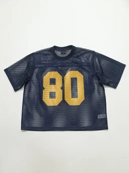 thumbnail for Team Jersey 80 Cut Out Mesh Rugby Jersey Number letter Print Tee Men Women T-Shirt Ms