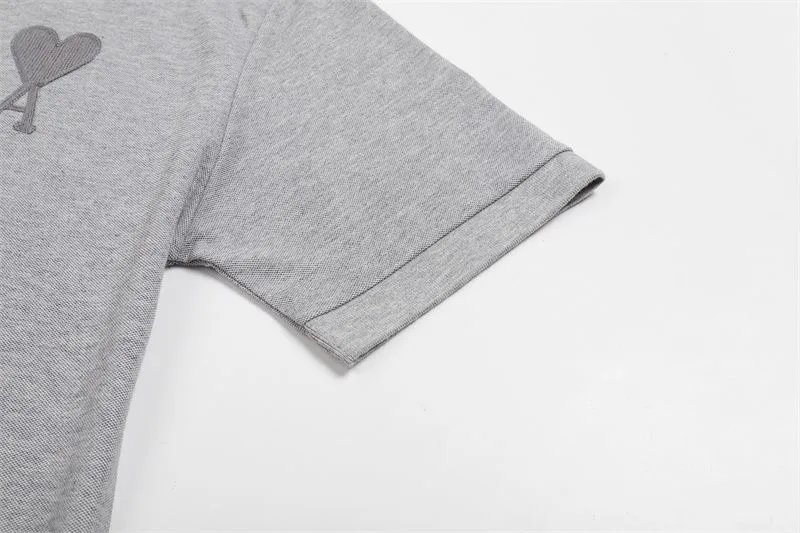 Ami Paris Heart Logo Navy Polo - 12
