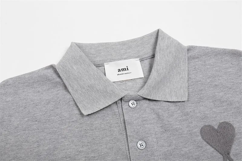 Ami Paris Heart Logo Navy Polo - 11