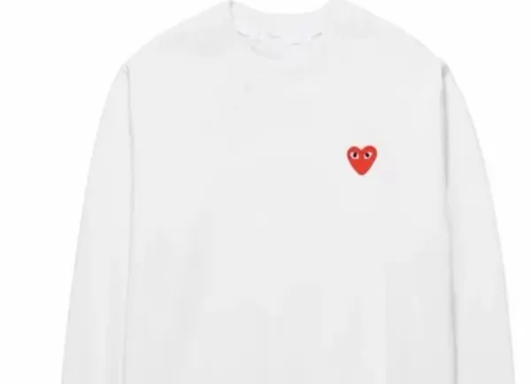 Comme des Garçons Play Heart Logo White Long-Sleeve T-Shirt - 1