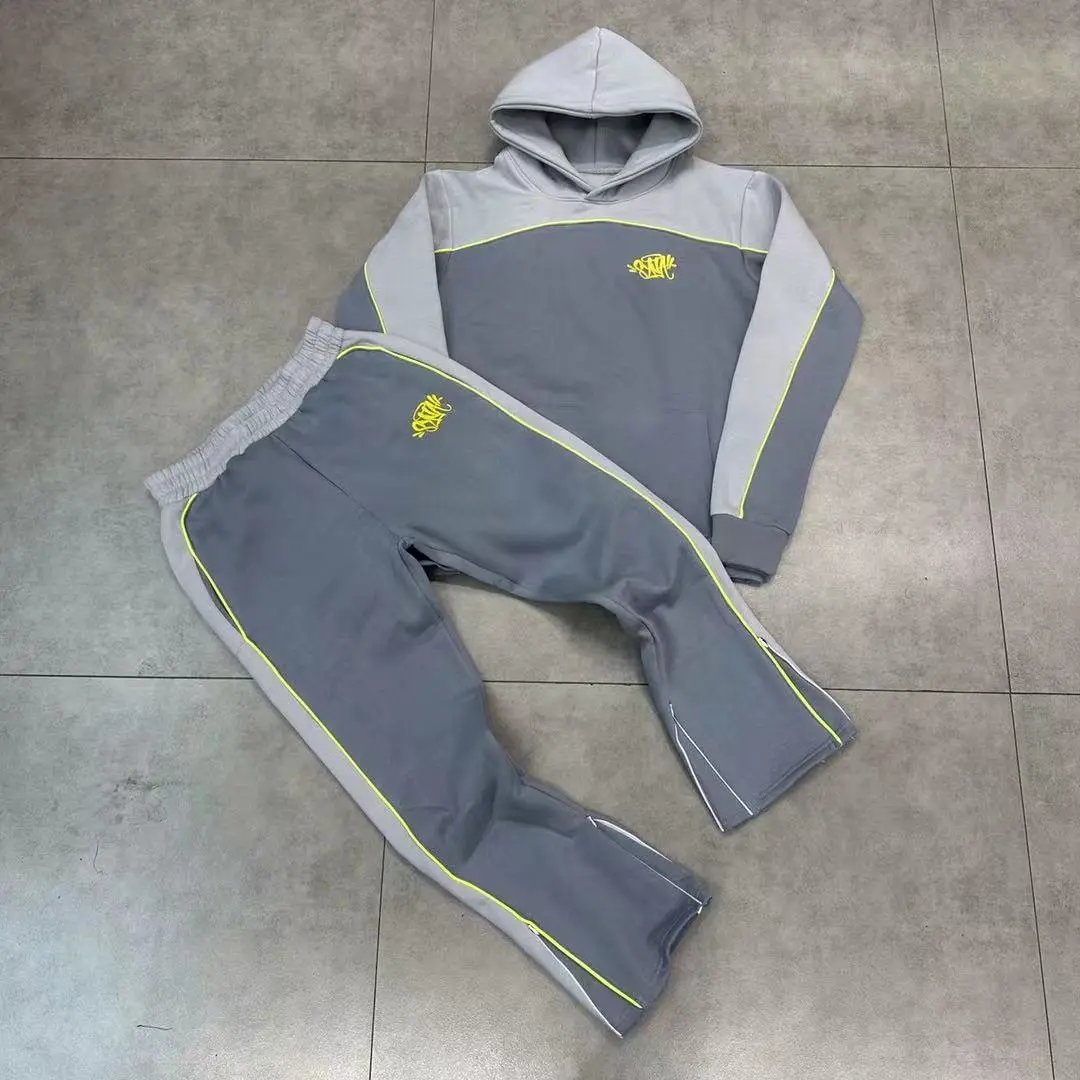 Syna World Tracksuit Patchwork Logo Set Sweatshirt Niche American High Street Hoodie Casual