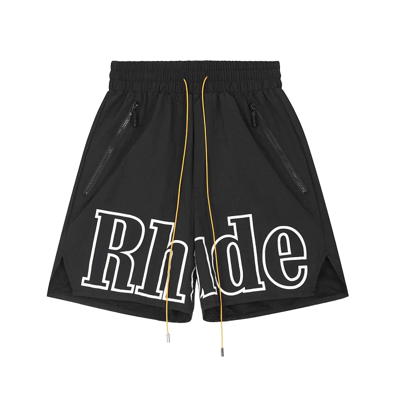 Rhude Drawstring Quick-Drying Shorts with Large Outline Letter Print - rep Rhude