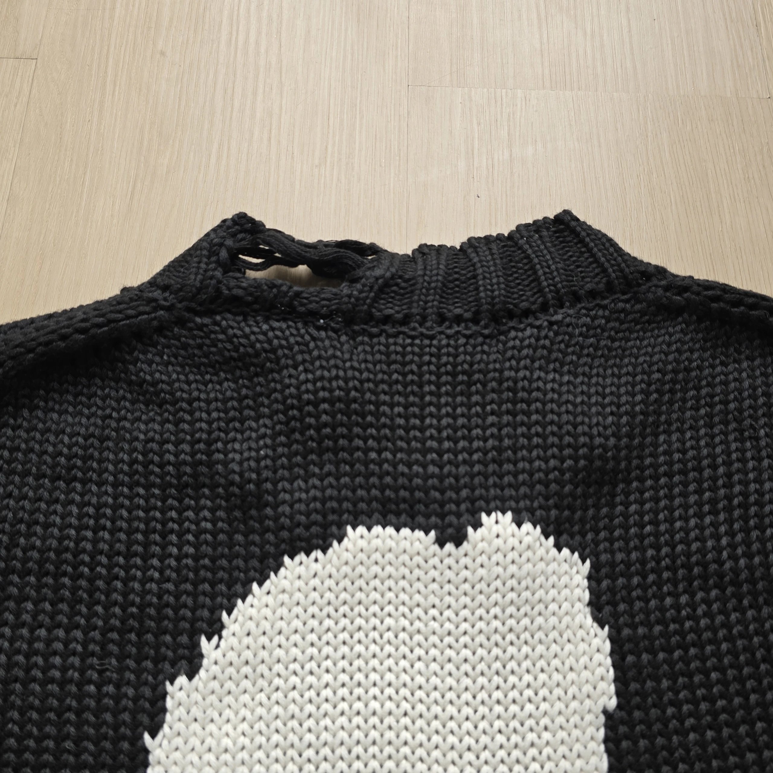Design Skull Knit Sweater Black - 14