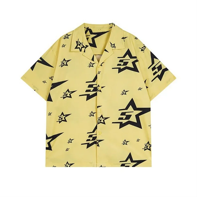 Unbranded Shirts Star-print short-sleeve button-up shirt product detail image 11