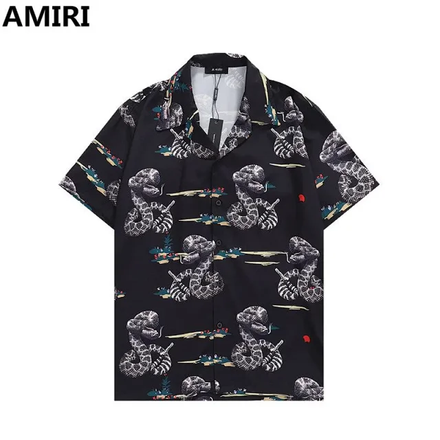 AMIRI Shirts Short-sleeve camp-collar printed product detail image 11