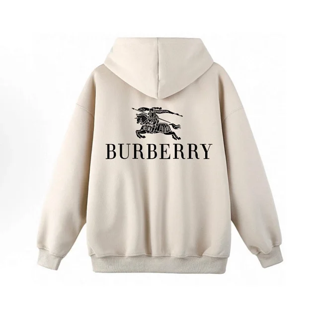Burberry Hoodies & Sweatshirts Zip-Up Hooded Sweatshirt with Equestrian Knight Logo product detail image 9