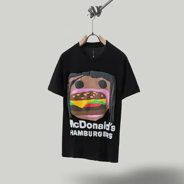 Travis Scott x McDonald's Hamburgers Graphic T-Shirt Black - 1