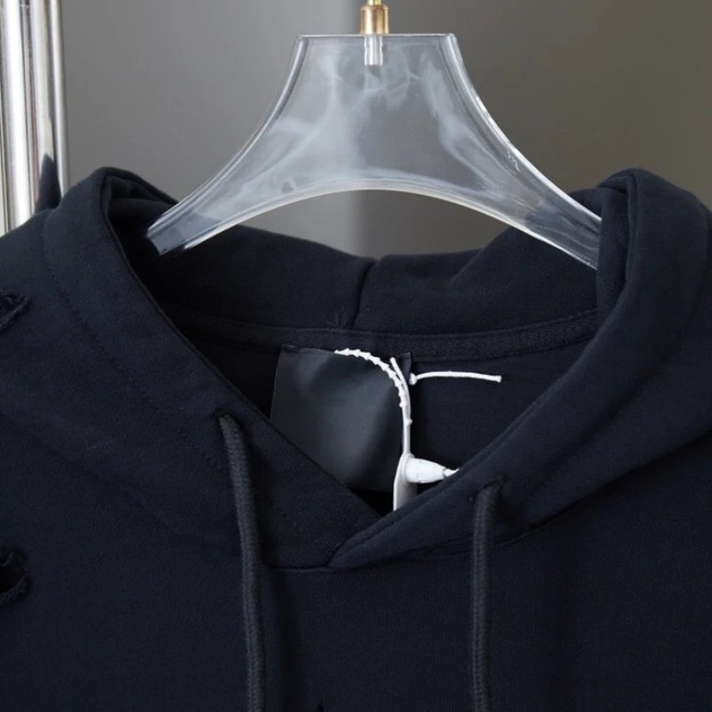 Givenchy Distressed Logo Hoodie Black - 5