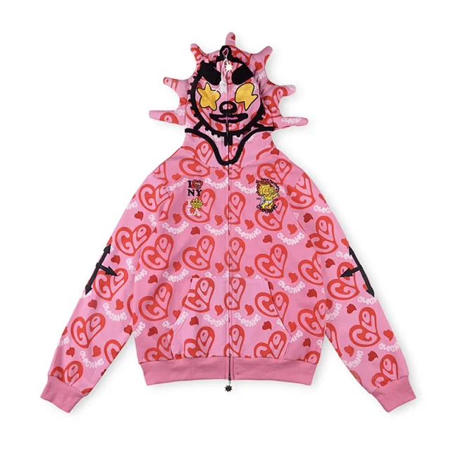 Glo Gang Hoodies & Sweatshirts Spiked Hood Graphic Zip-Up Hoodie product detail image 6