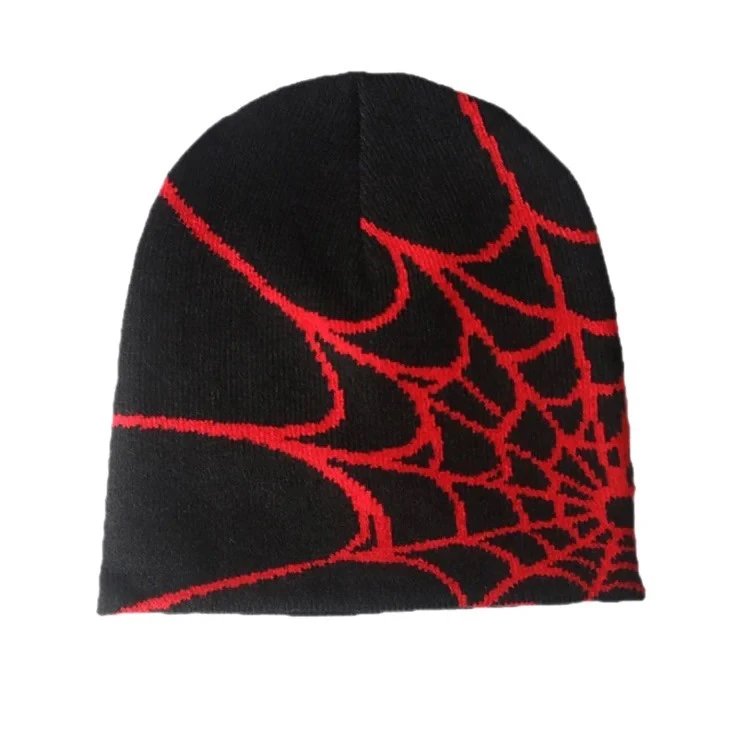 Unbranded Spider Web Beanie "Red" · 2