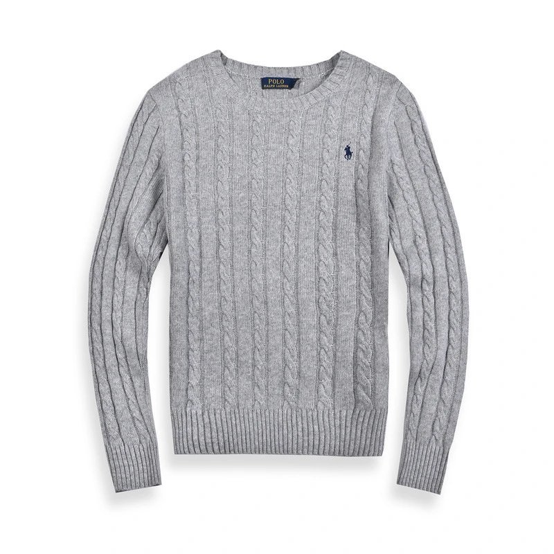 Polo Ralph Lauren Knitwear Cable-Knit Crewneck Sweater — M901 women round neck gray