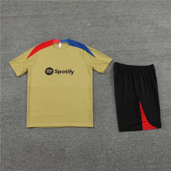 Design Spotify Training Set Gold Red Blue Sporty Jersey and Shorts Sets - 1