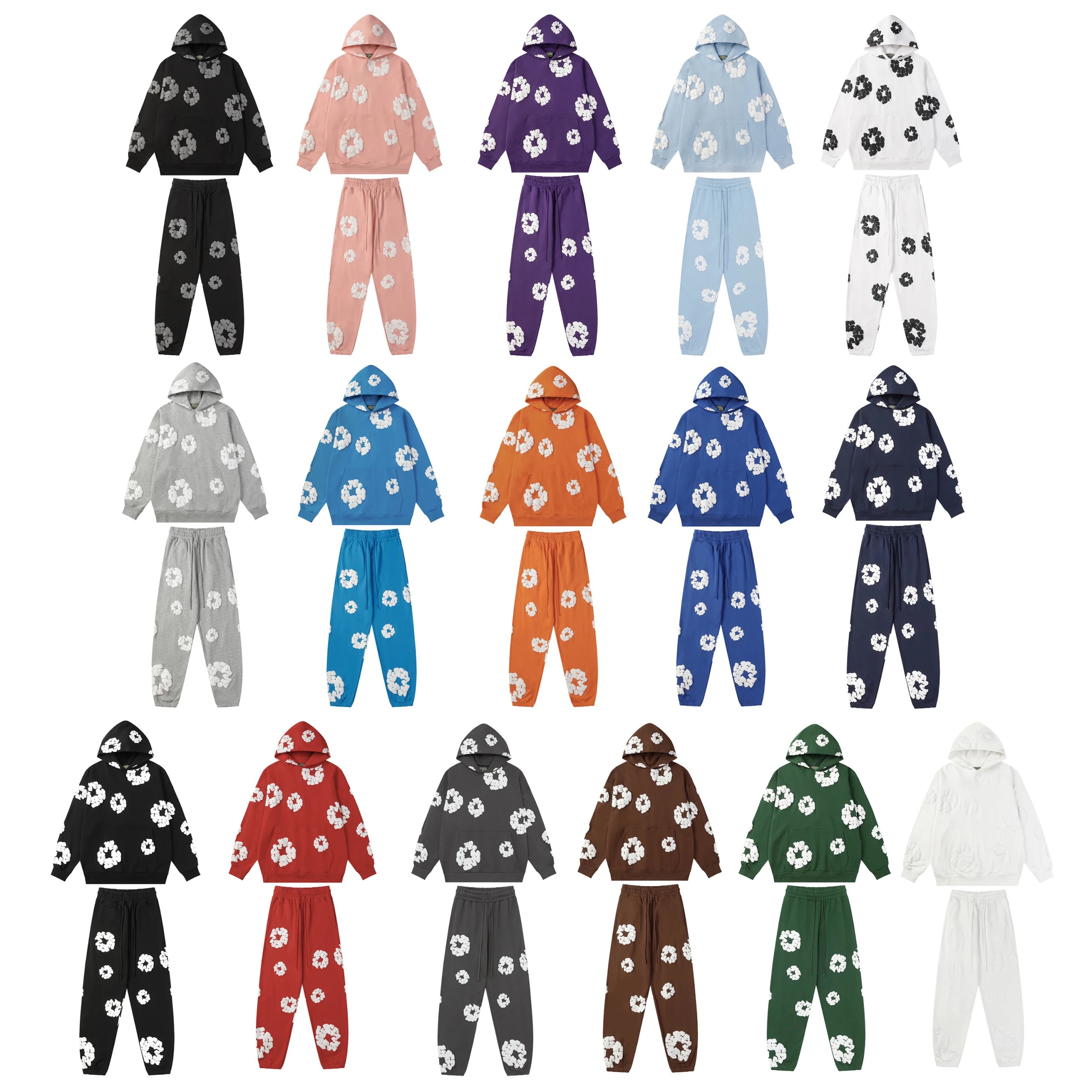 New High Quality White Fleece Set (16 color style)