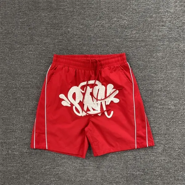 Design Graffiti Logo Red Swim Shorts Swimwear - 1