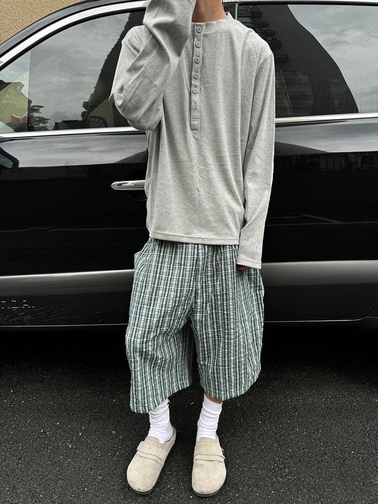 igh-Quality Authentic Blue And Green Plaid Loose · 2