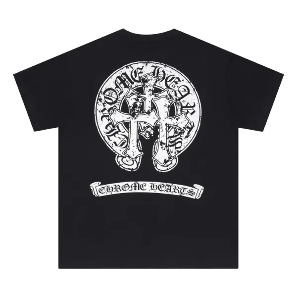 Chrome Hearts Los Angeles Circle Logo Black T-Shirt - 14