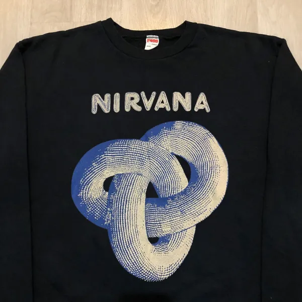 Nirvana Knot Logo Black Crewneck Sweatshirt Hoodie - 2