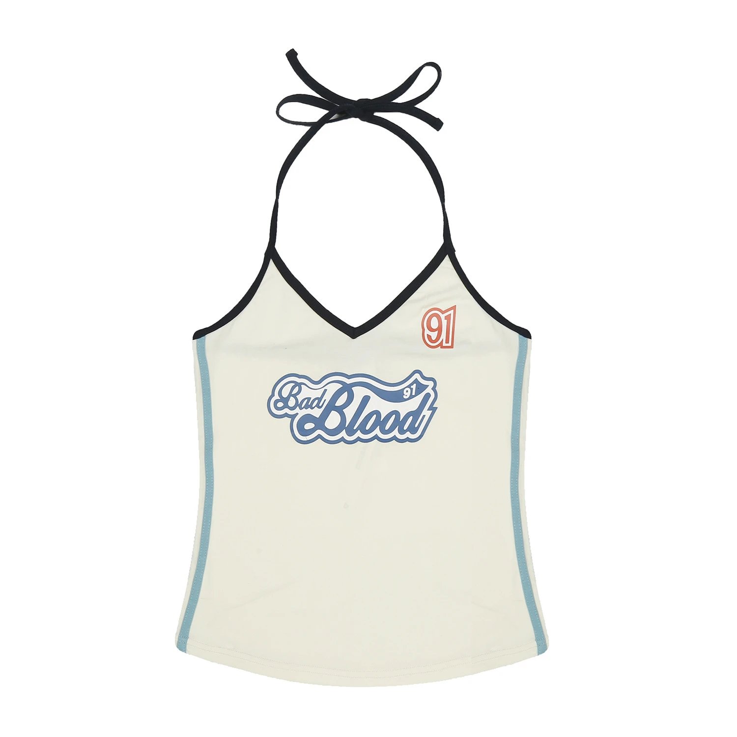 Badfriend Bad Blood 91 Halter Top Cream Vest Top