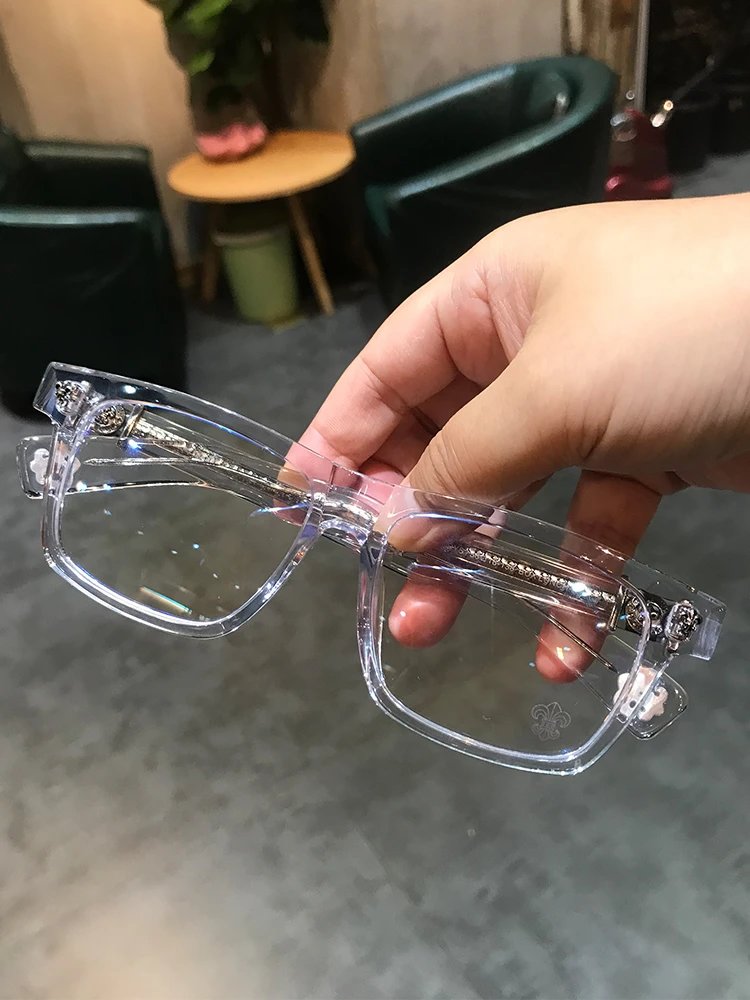 Jiandanluo Heart-Shaped Eyeglass Frames for Men and Women, Large Widened Transparent Black Frames, Prescription Eyeglass Frames, Thick Frame Plus Size Trend