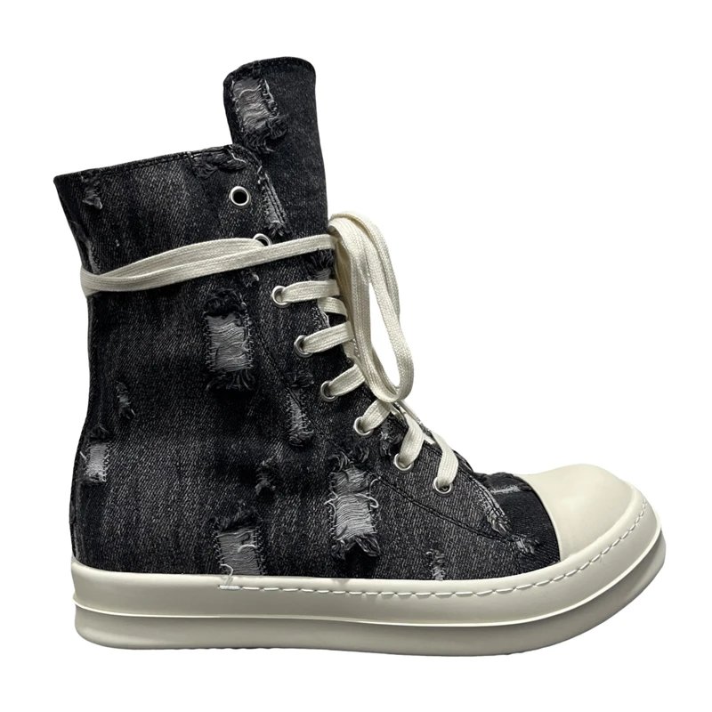 Gray Blue Denim High Top