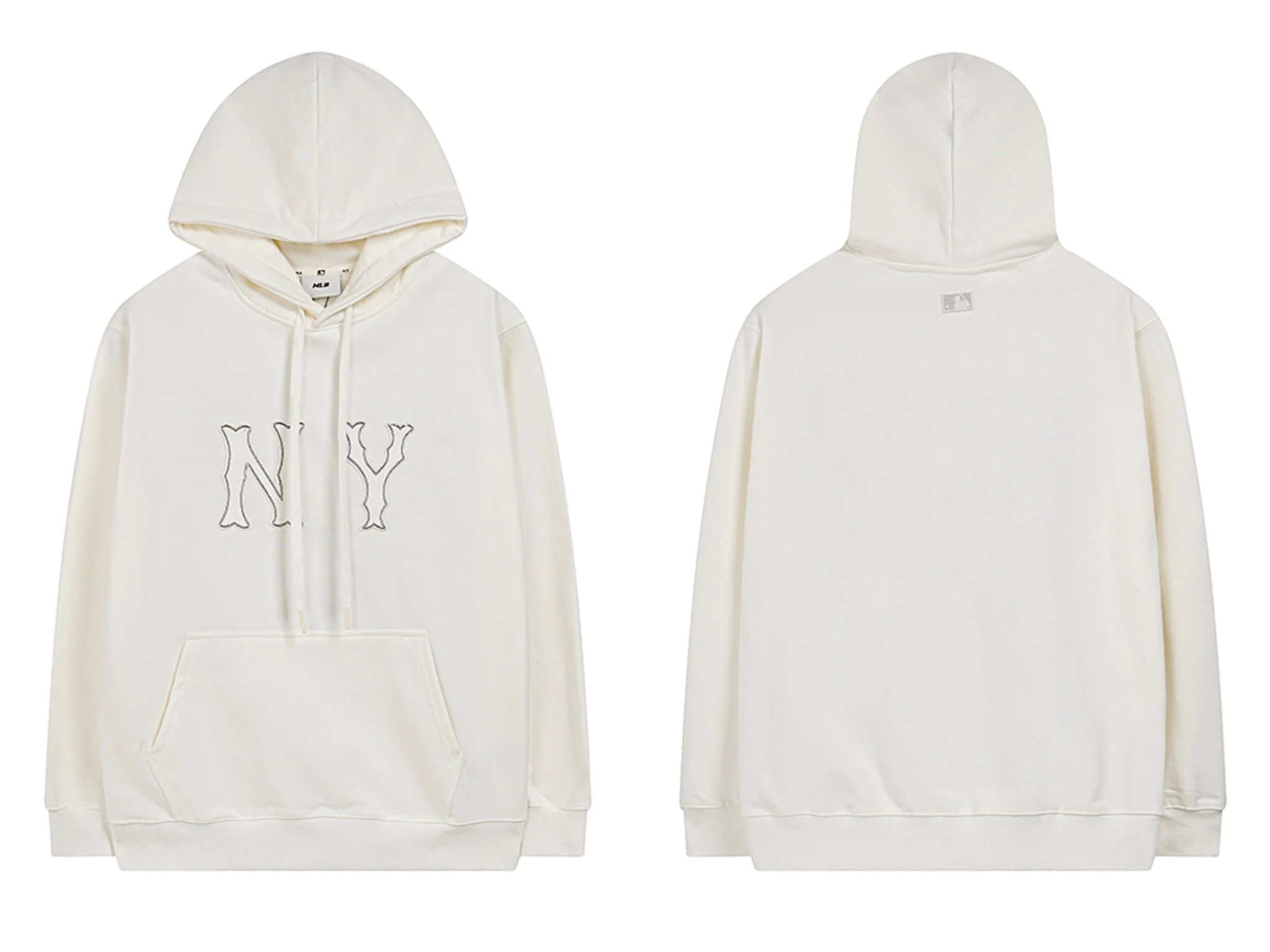 MLB New York Yankees and Boston Red Sox Logo Hoodie in Cream and Olive - 9