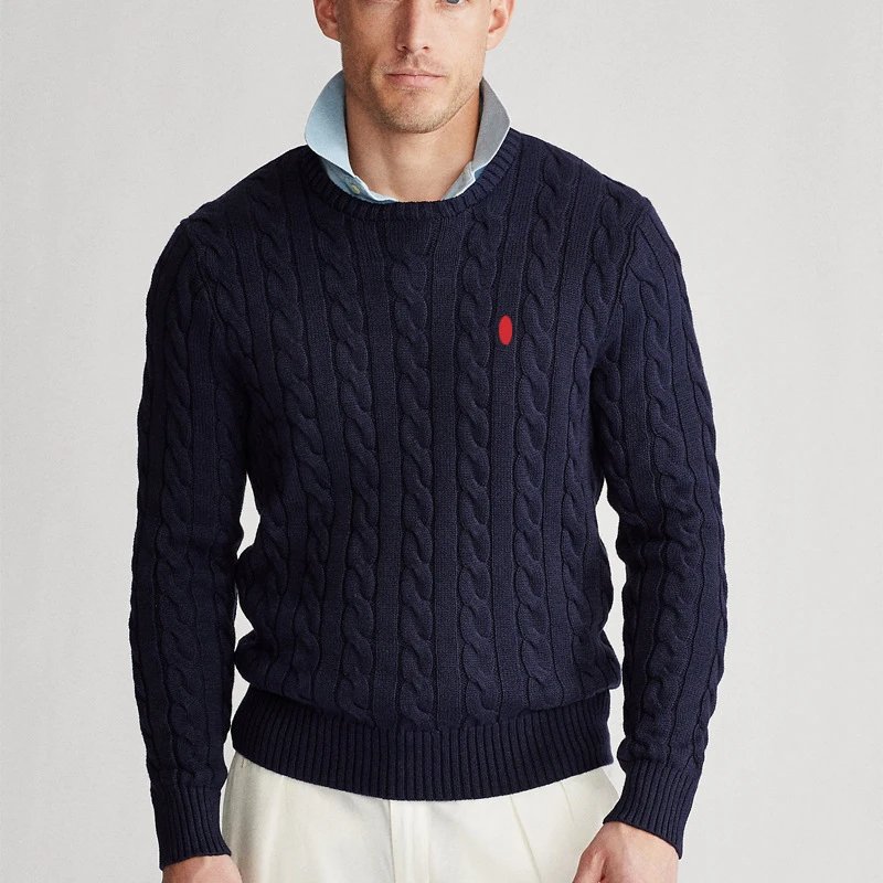 Autumn and Winter Men's Crewneck Sweater-seb - 135740