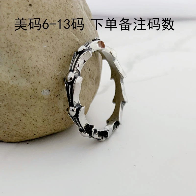 Design Thorn Motif Silver Ring Jewelry