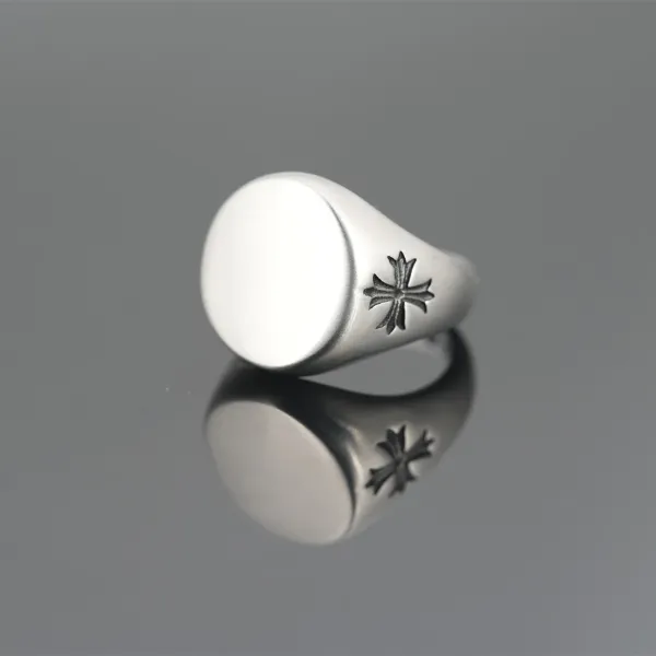 Chrome Hearts Cross Signet Ring Silver Jewelry - 1