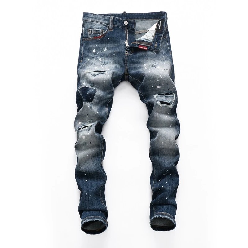 DSQUARED2 Brothers Slim Fit Distressed Blue Jeans - 9