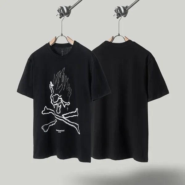 Travis Scott x Cactus Jack x Fragment Design Skull Crossbones Black T-Shirt - 1