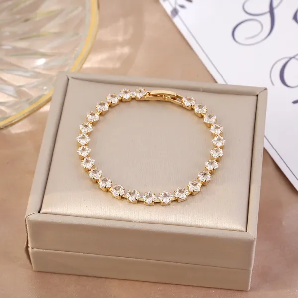 Design Crystal-Embellished Gold-Tone Bracelet - 1