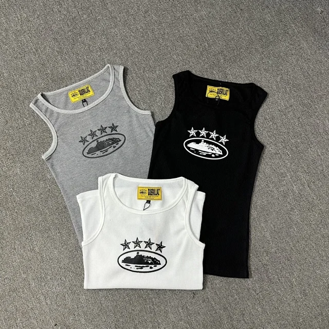 Guerillaz Vests Ribbed Tank Top with Oval Train Graphic product detail image 2