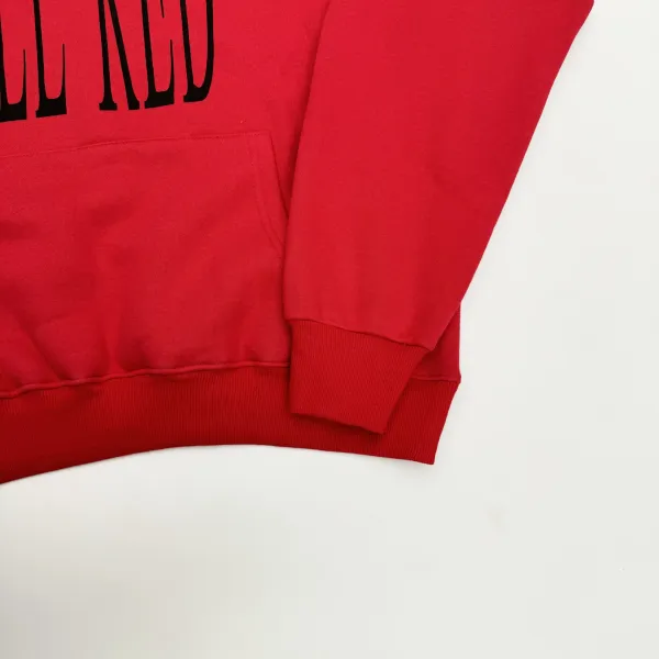 Design All Red Hoodie Red - 4