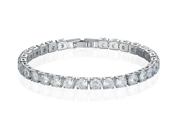 Design Tennis Bracelet Silver Cubic Zirconia Bracelet Jewelry - 5