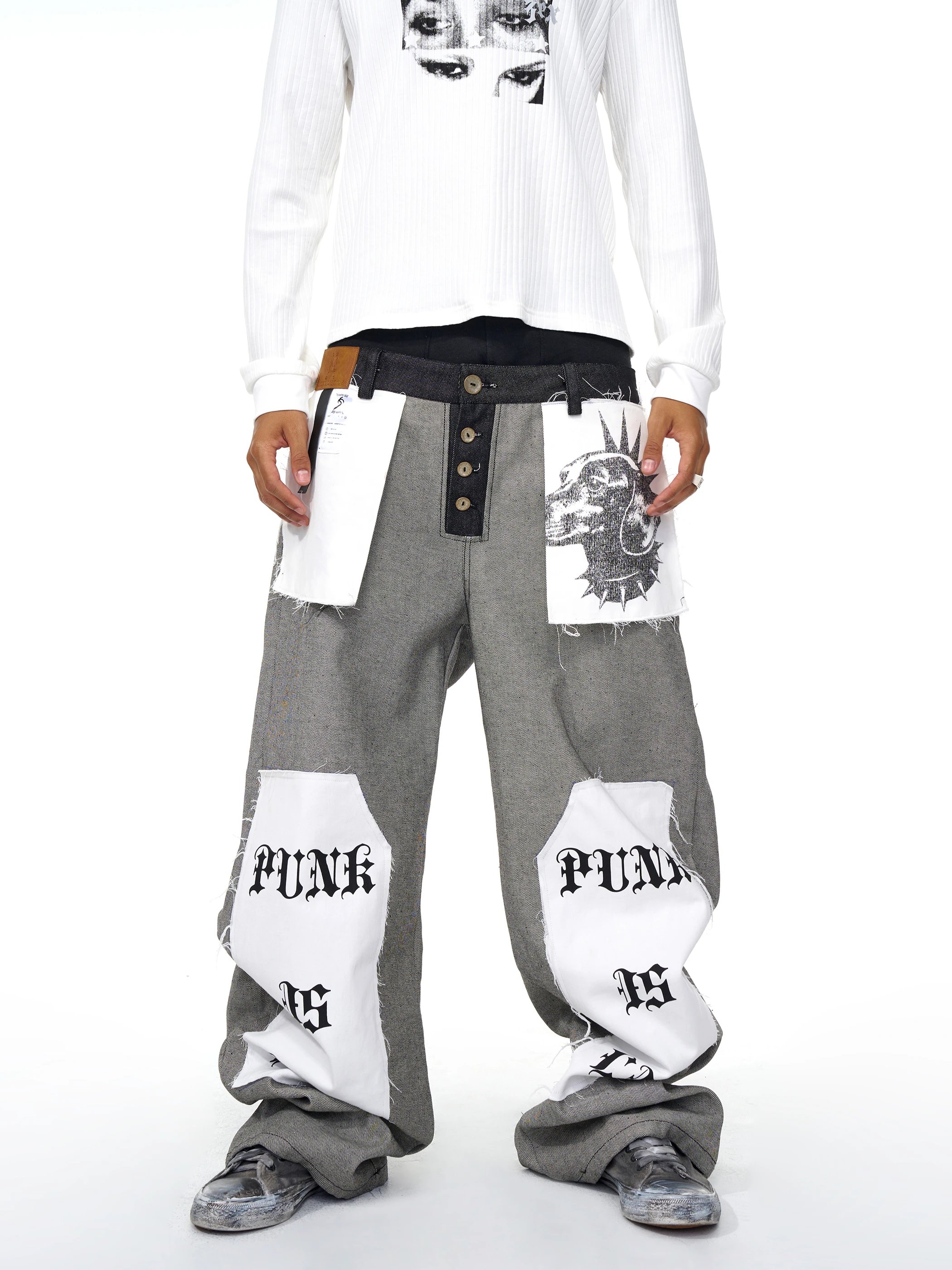 Fourth3Ex Reverse Raw Denim Lumberjack Pants · 4