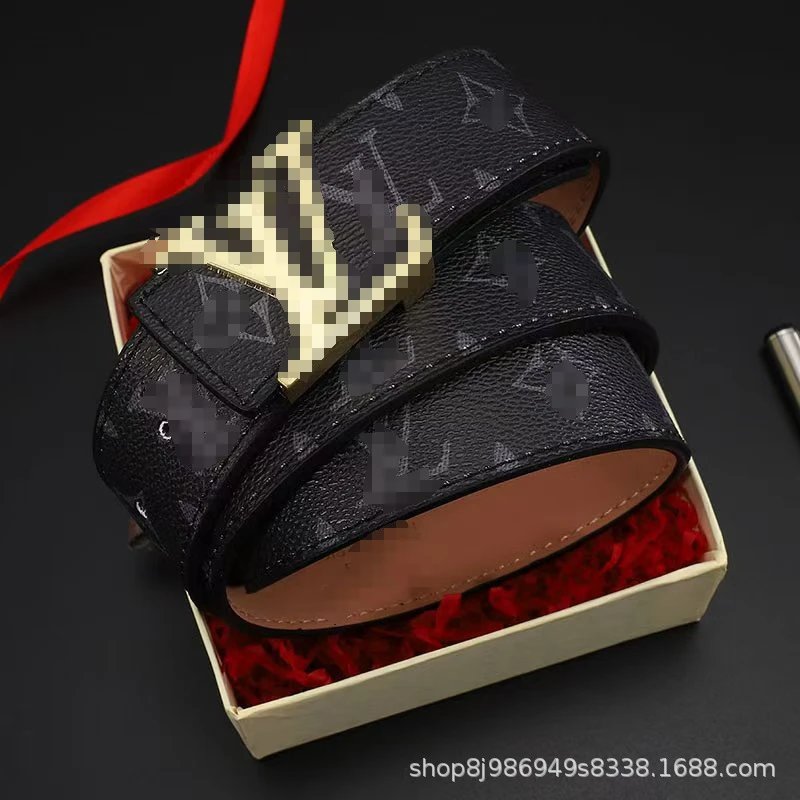 Black flower gold buckle