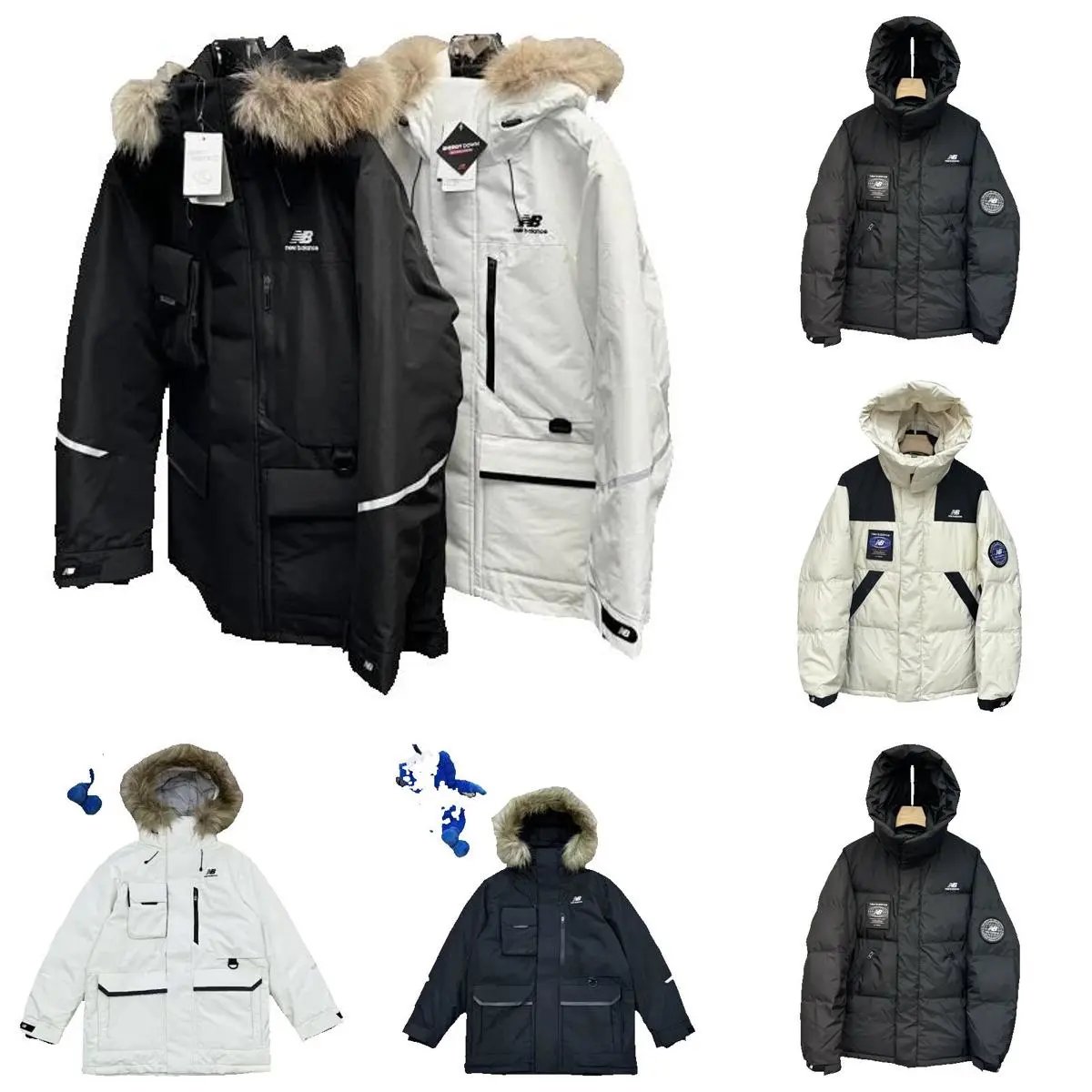 New Balance Down Jackets Hooded puffer styles, including faux-fur-trim hood options image 1