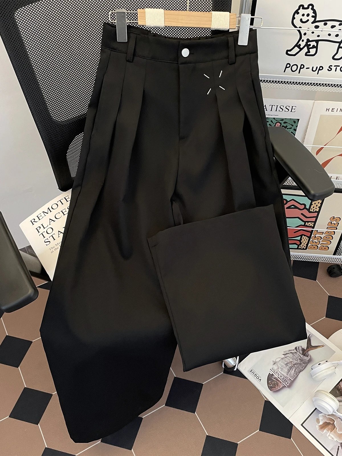 Three-Dimensional Deconstructed Niche Drape Wide-Leg Suit · 3