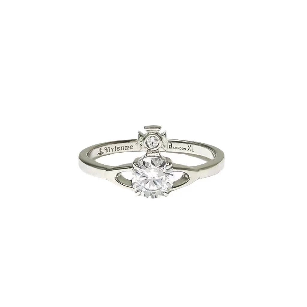 Vivienne Westwood Reina Ring Sterling Silver Cubic Zirconia Silver