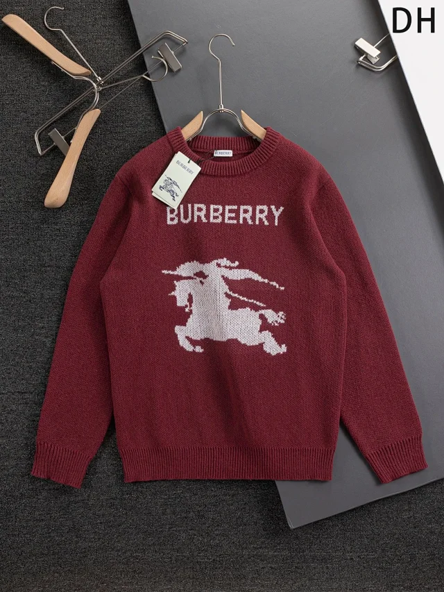 Burberry Knitwear Logo and check knit styles product detail image 4