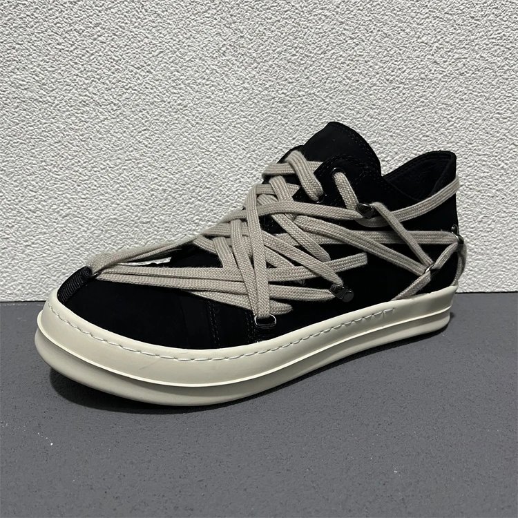 Black Matte Leather Low Five-Pointed Star