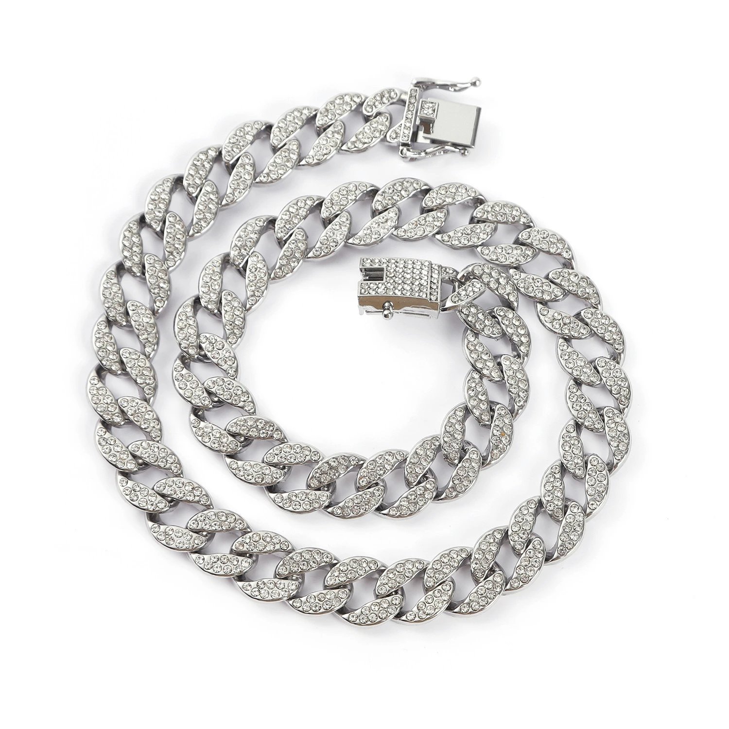 Design Cuban Link Chain Necklace Silver Jewelry