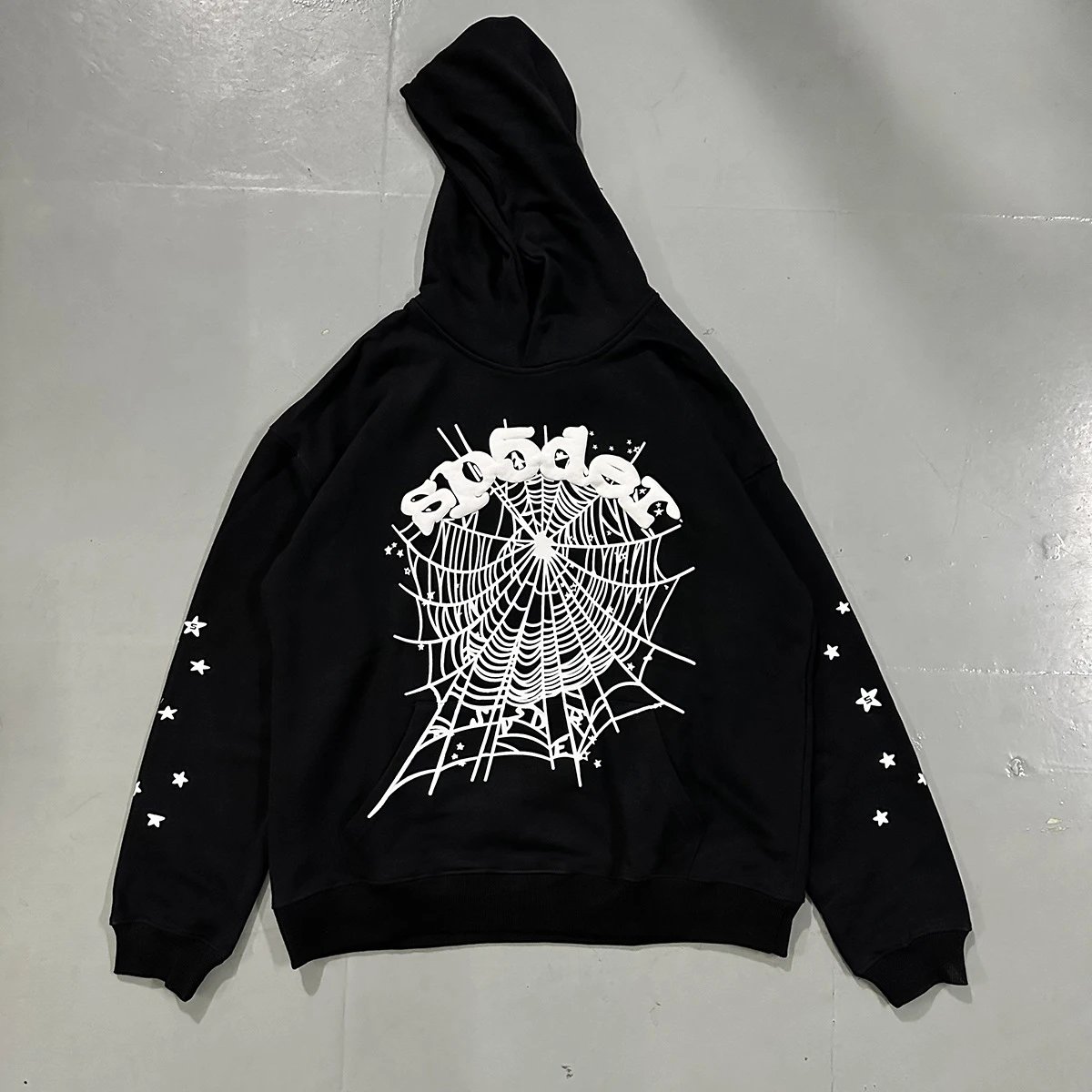 Spider Web Graphic Hoodie Black - 16